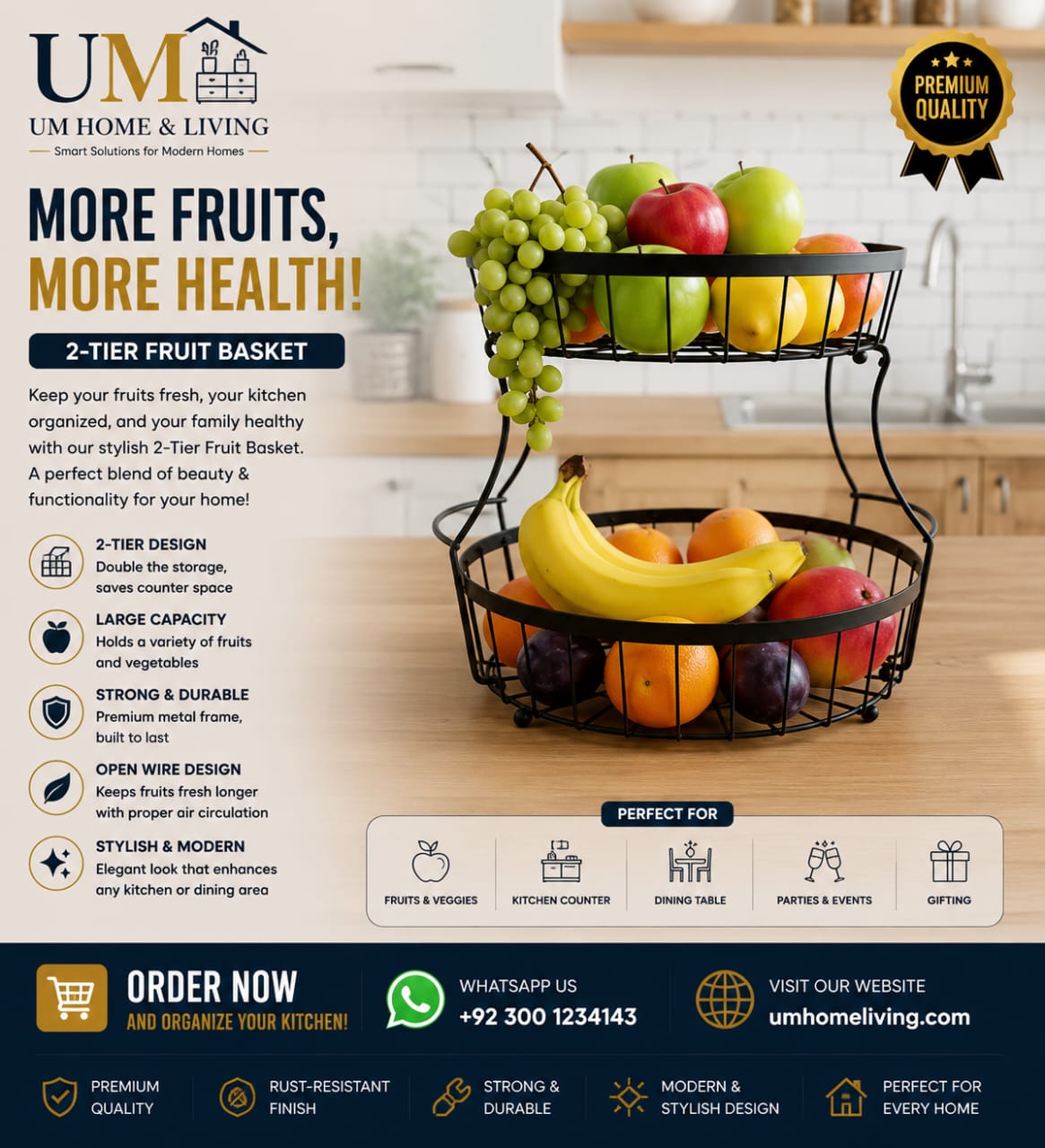 2-Tier Fruit & Vegetable Basket