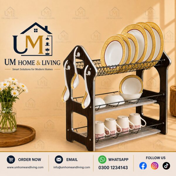 Wooden 3-Tier Dish Drying Rack