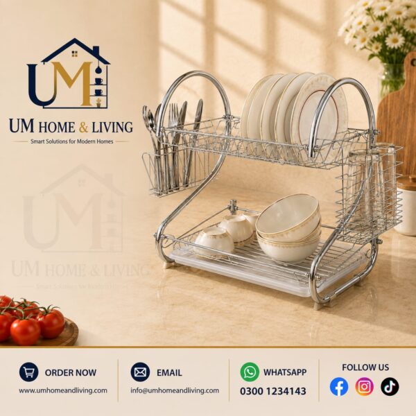 2-Tier Stainless Steel Dish Drying Rack